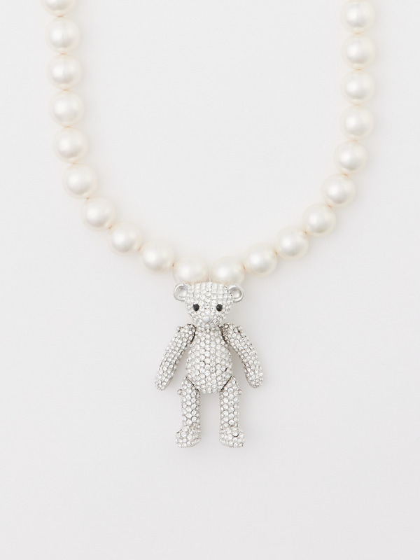 PAVE BIG TEDDY BEAR NECKLACE