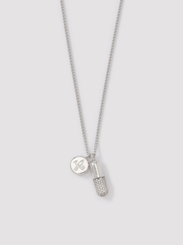 PAVE PILL CHARM NECKLACE