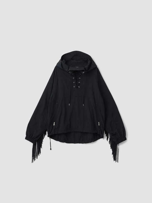 FRINGED NYLON ANORAK