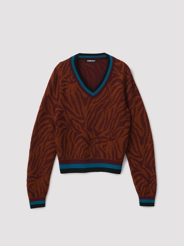 ZEBRA PATTERN KNIT SWEATER