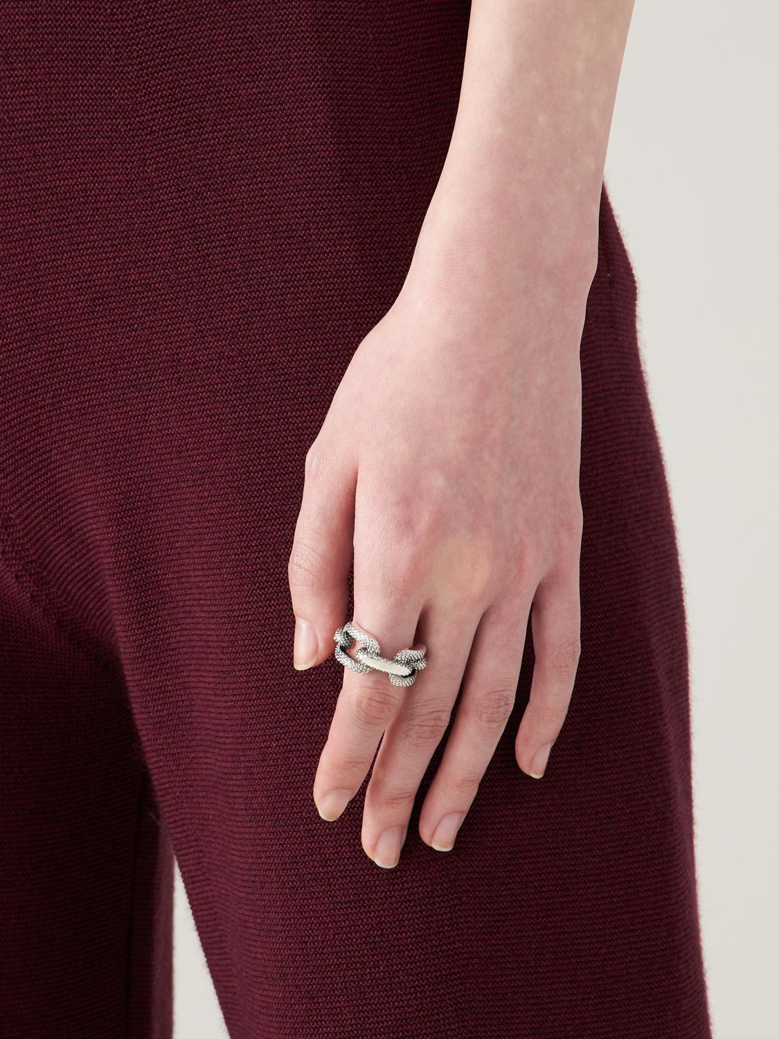 TEXTURED CHAIN RING 詳細画像 Silver 2