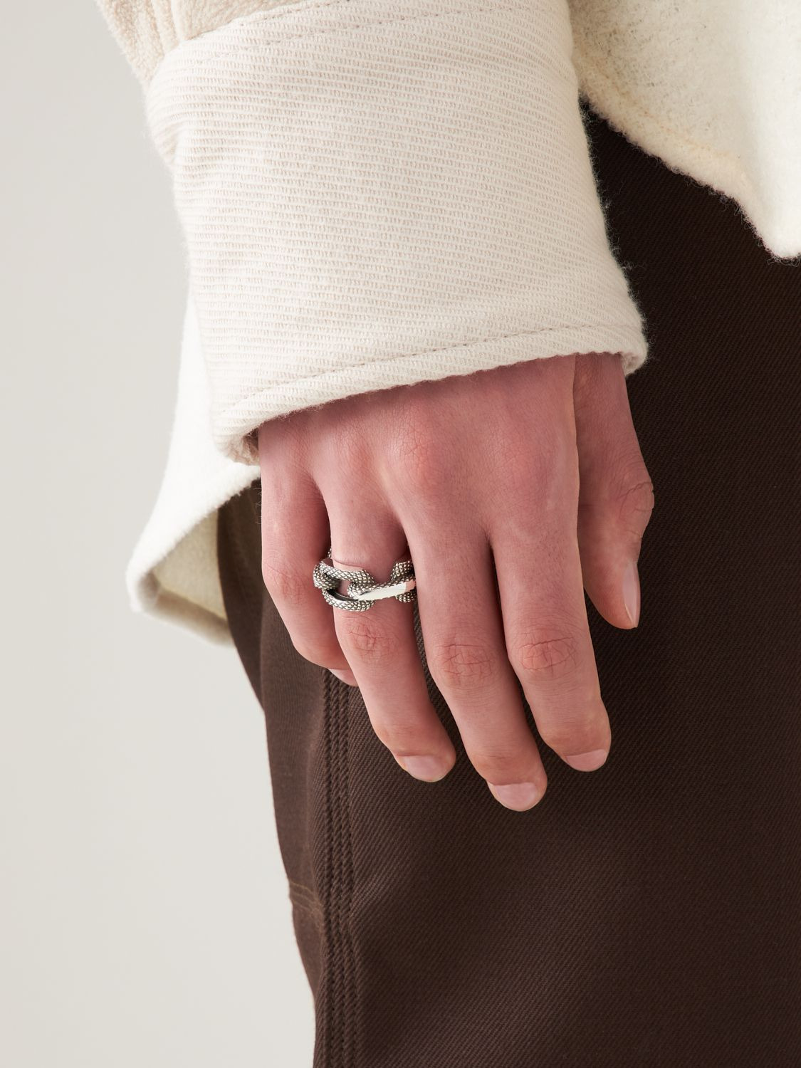 TEXTURED CHAIN RING 詳細画像 Silver 3