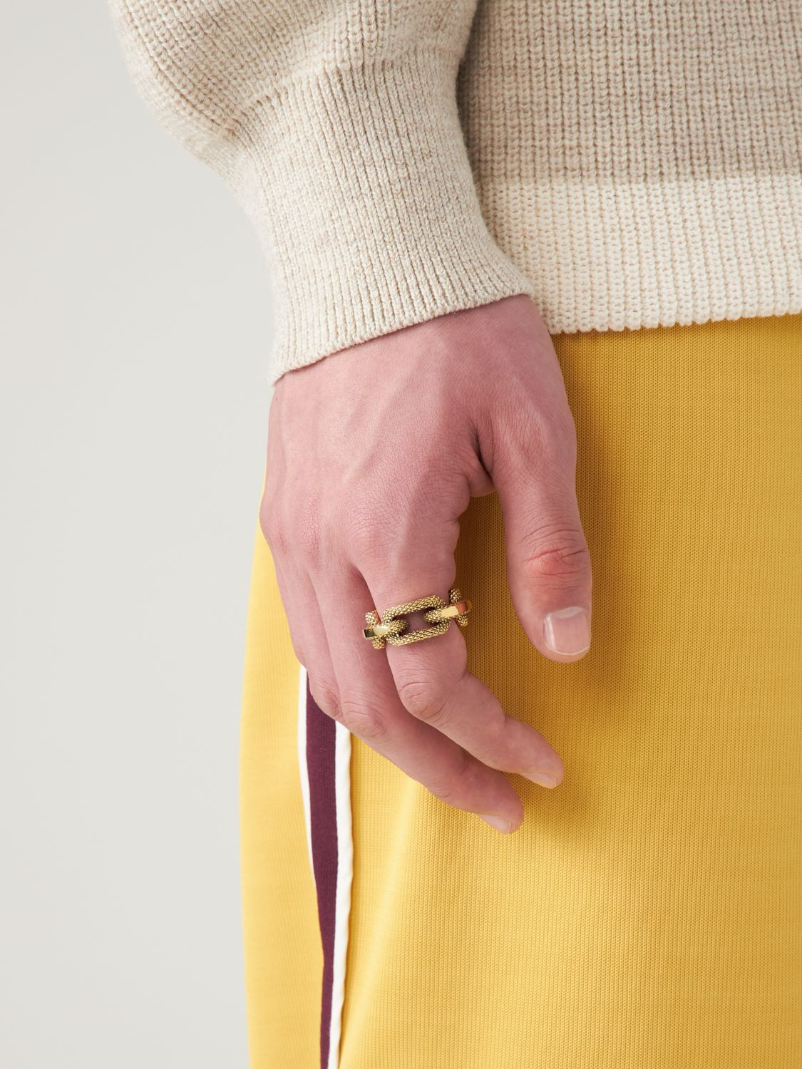 TEXTURED CHAIN RING 詳細画像 Gold 2