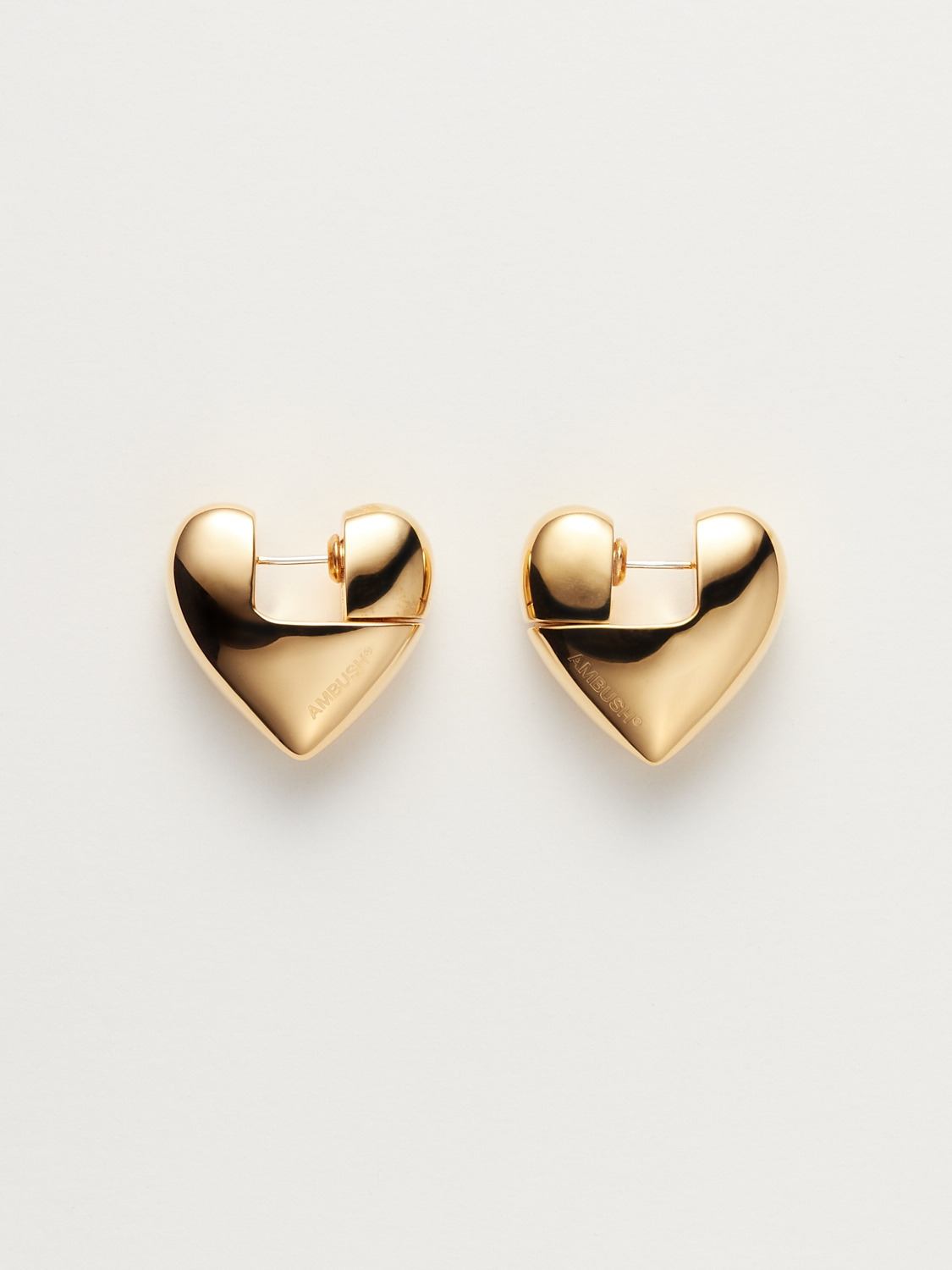 SMALL SOLID HEART EARRINGS 詳細画像 Gold 1