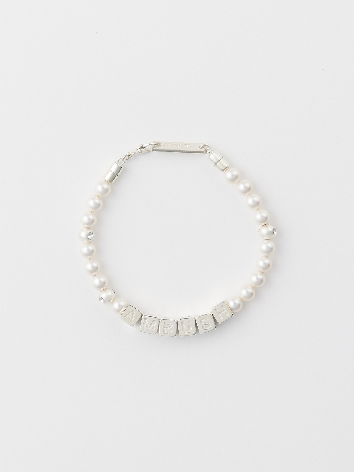 PEARL LETTER BLOCK BRACELET 詳細画像 Silver 1