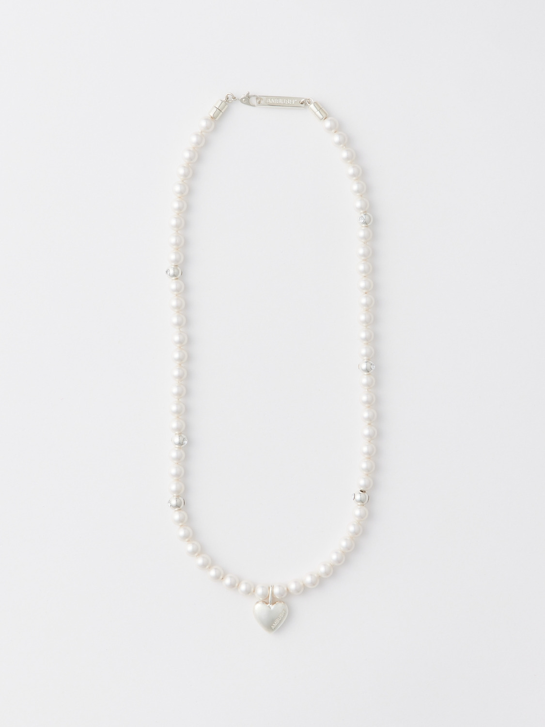HEART CHARM PEARL NECKLACE 詳細画像 Silver 1