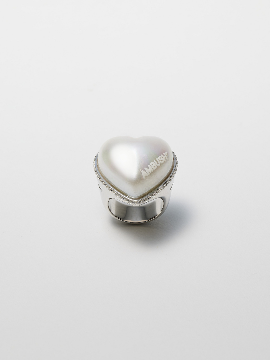 LARGE PEARL HEART RING 詳細画像 Silver 2
