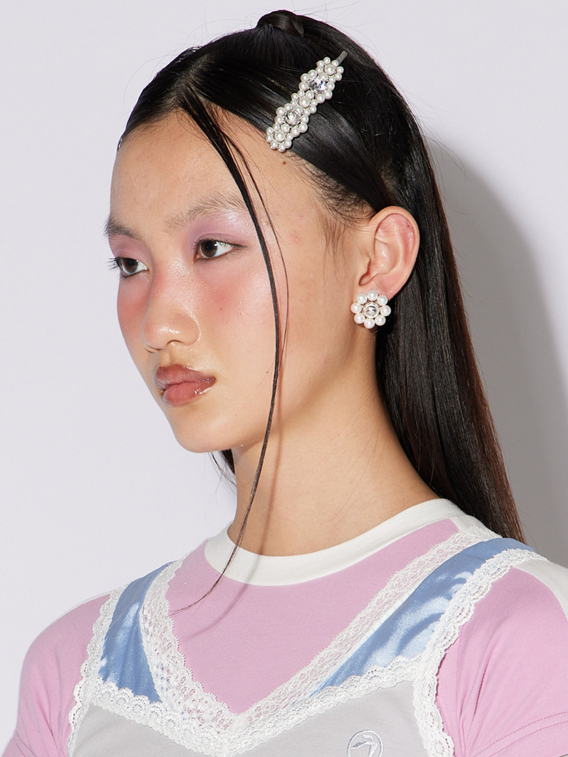 PEARL FLOWER STUD PIERCE 詳細画像 Silver 2