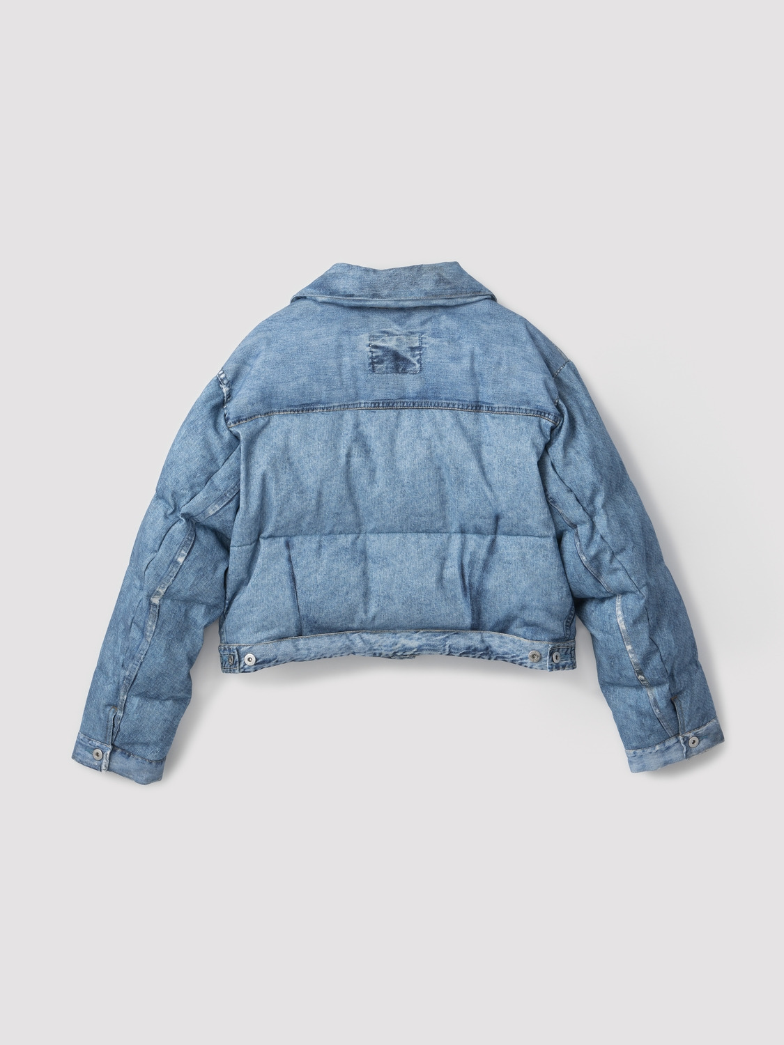 CROPPED DIGITAL PRINT DENIM PUFFER JACKET 詳細画像 L.Blue 2