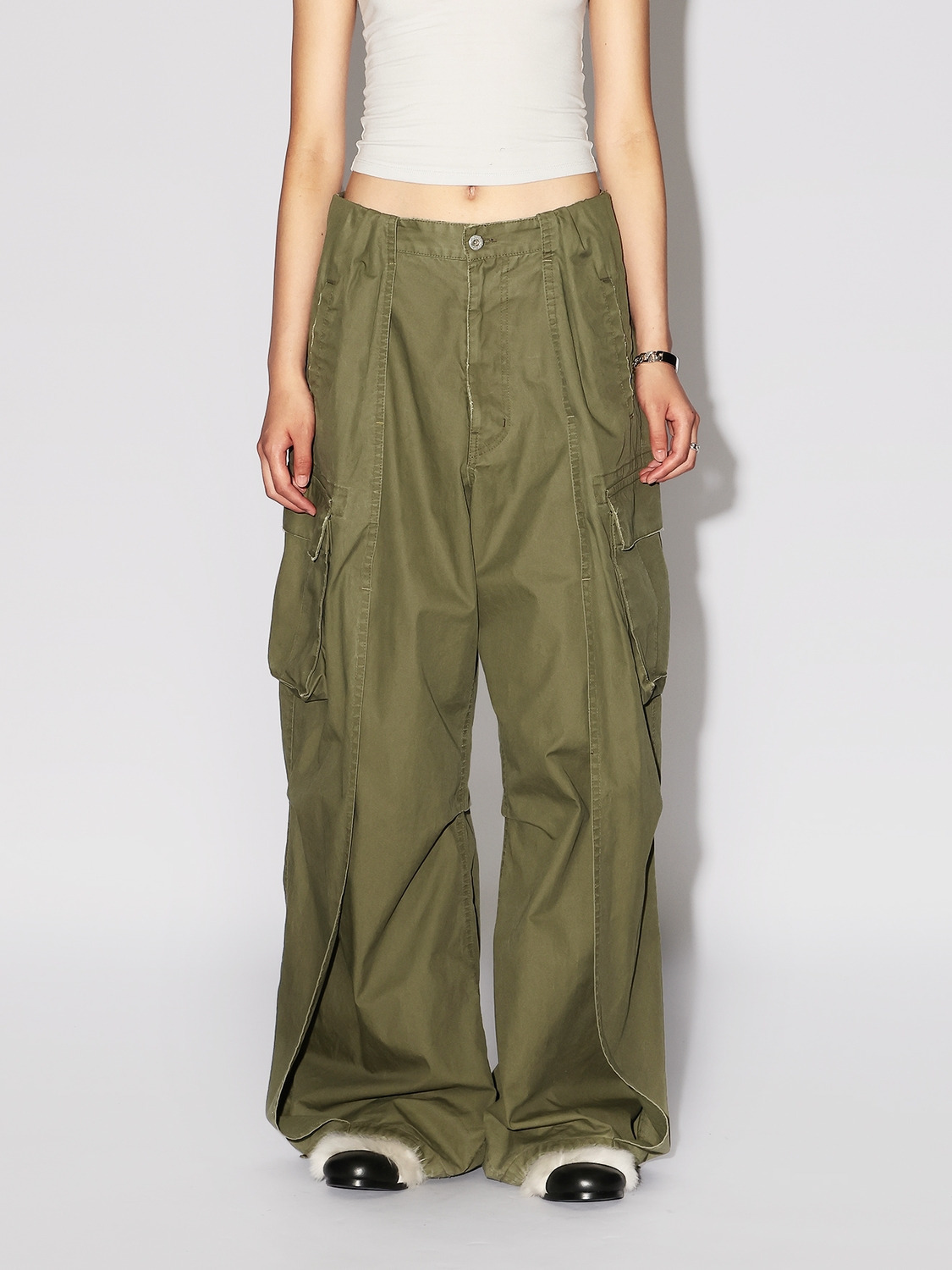 SIDE WRAP CARGO PANTS 詳細画像 Khaki 3