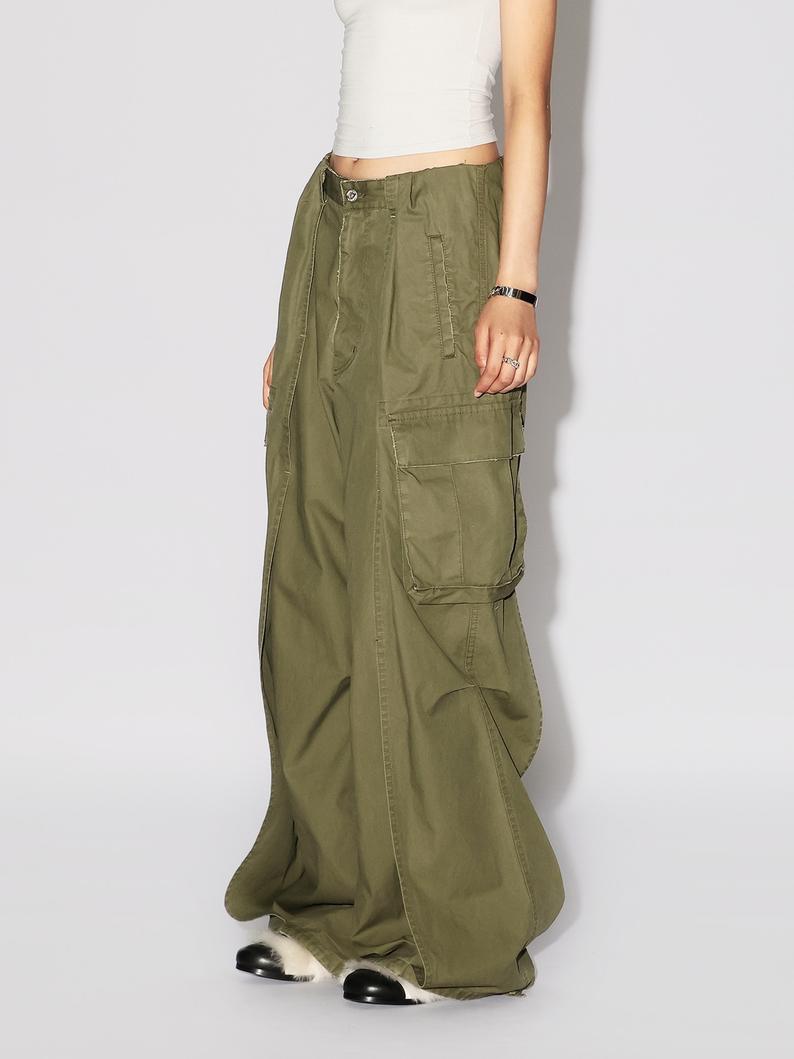 SIDE WRAP CARGO PANTS 詳細画像 Khaki 4