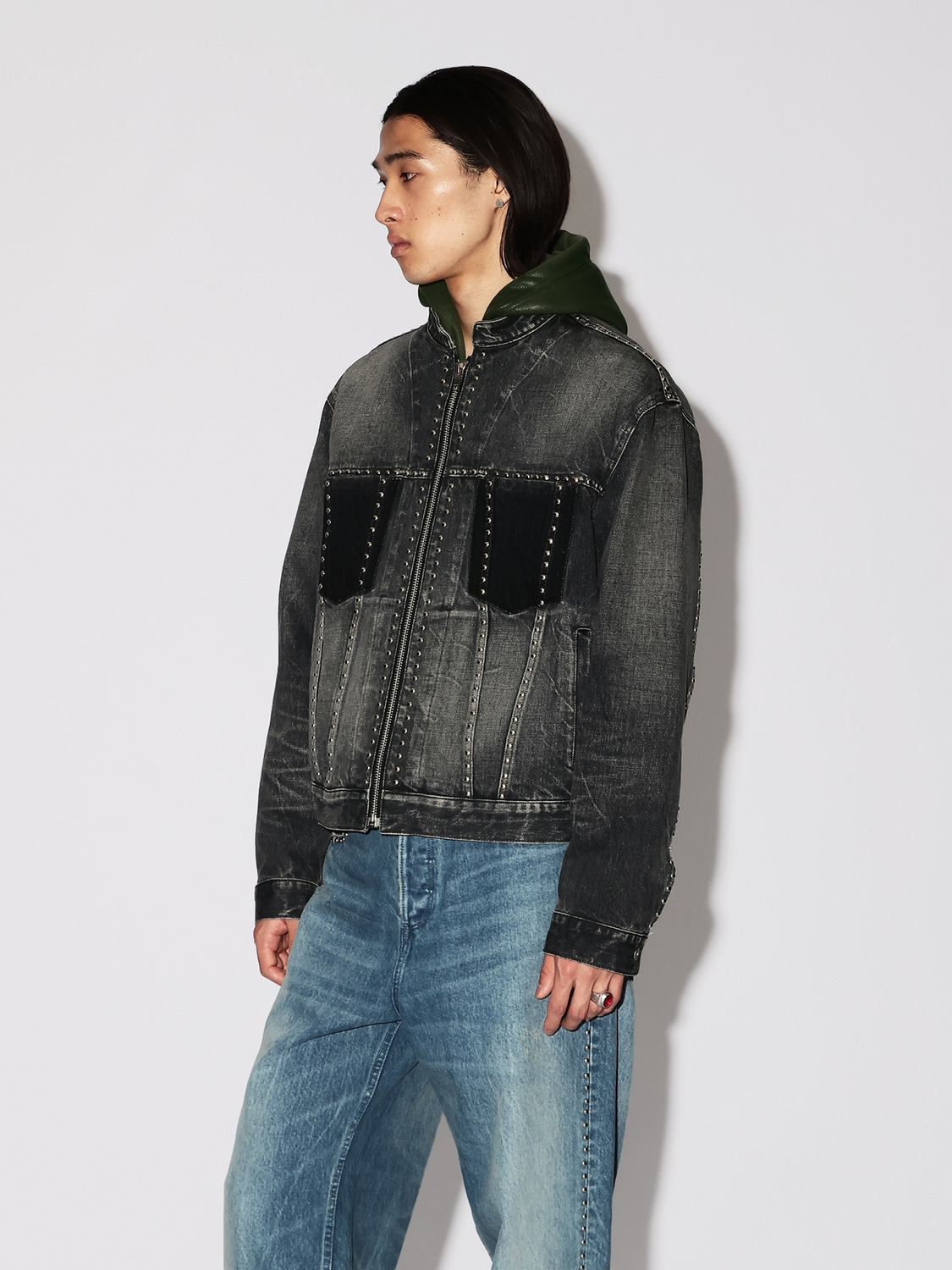 STUDS DENIM ZIP UP JACKET 詳細画像 Black 7