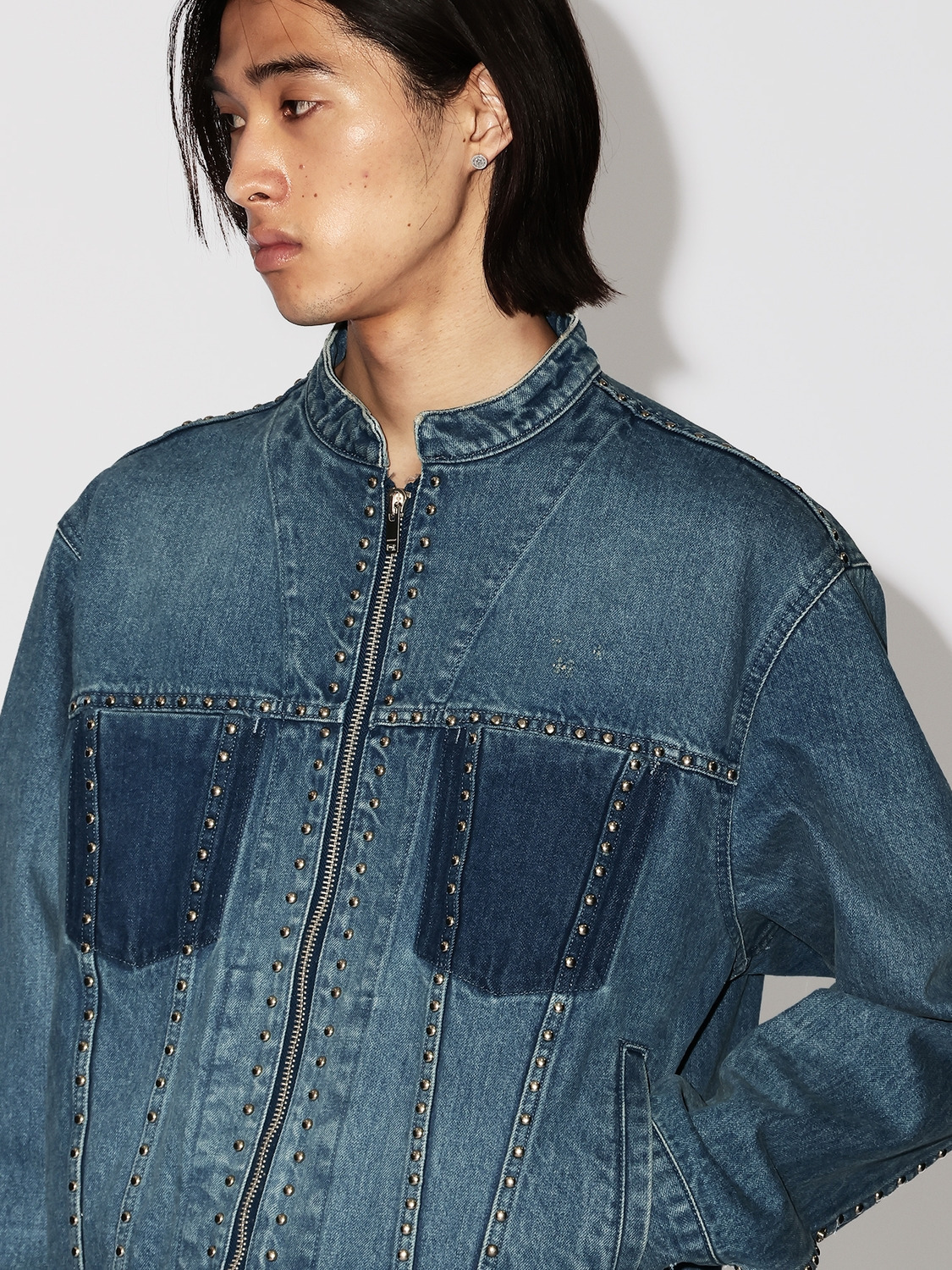 STUDS DENIM ZIP UP JACKET 詳細画像 L.Blue 9