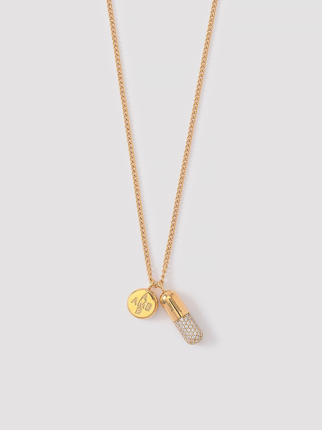 PAVE PILL CHARM NECKLACE 詳細画像 Gold 1