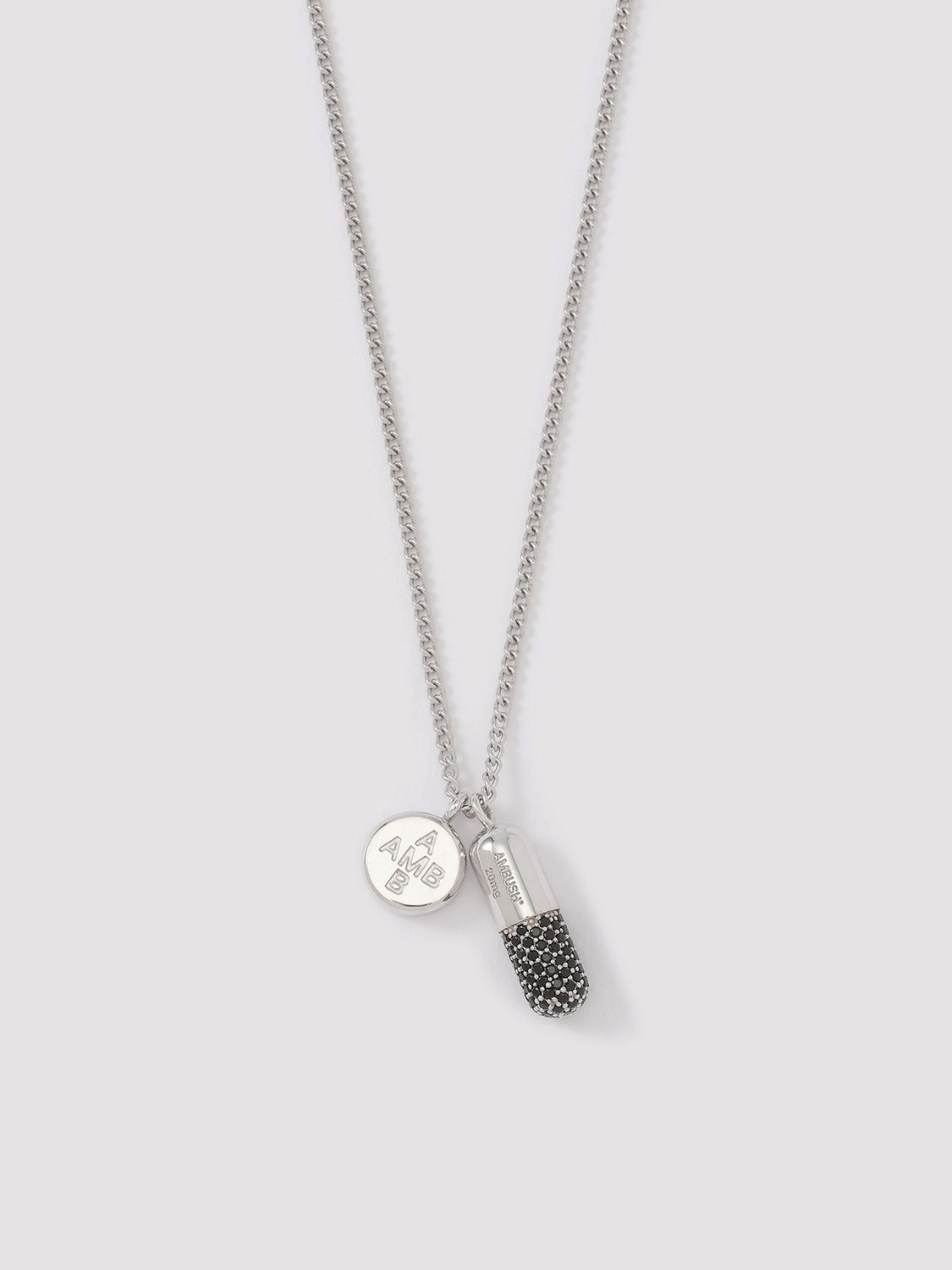 PAVE PILL CHARM NECKLACE 詳細画像 Silver&times;Black 1