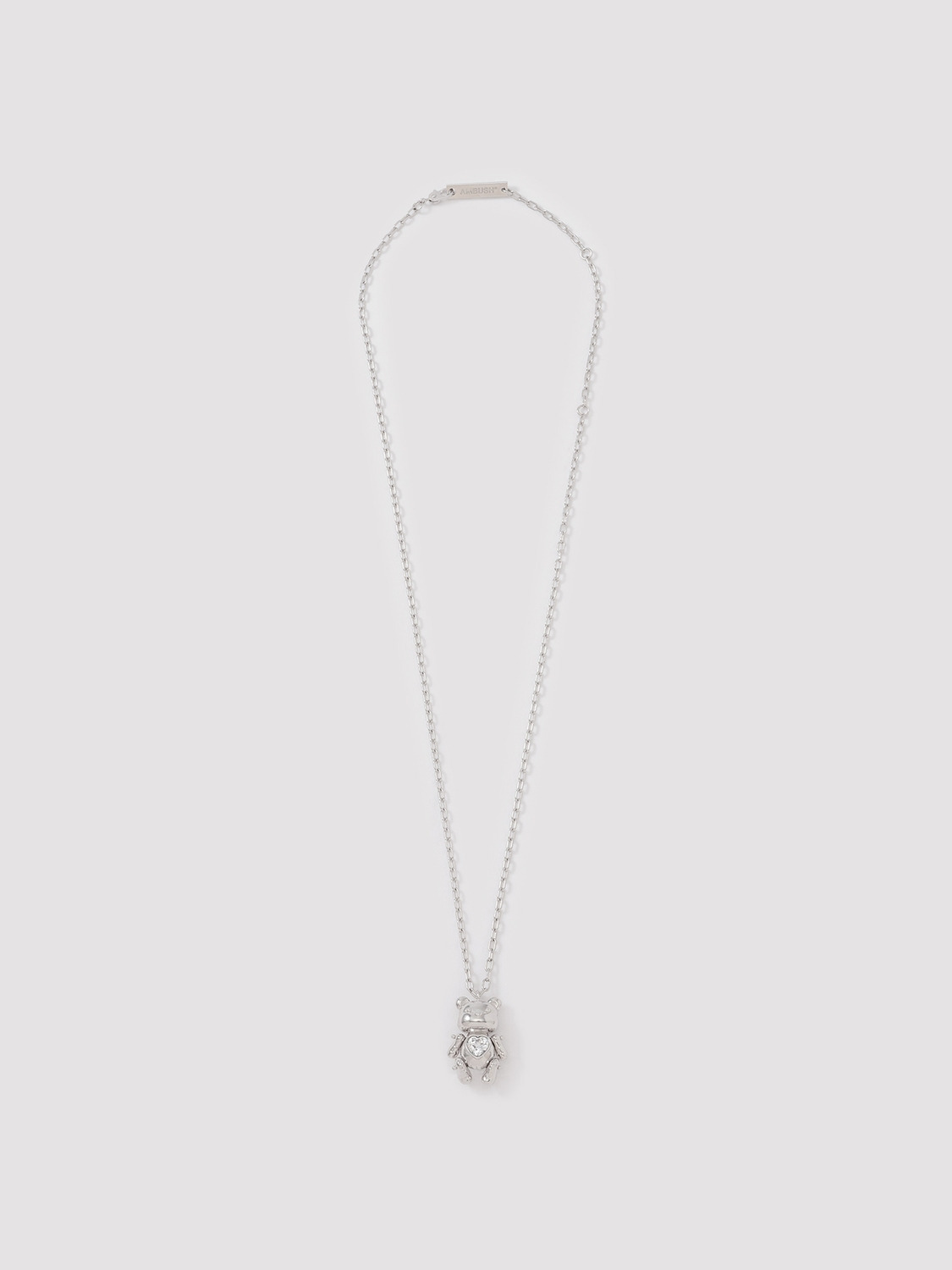 TEDDY BEAR HEART CHARM NECKLACE 詳細画像 Silver 2