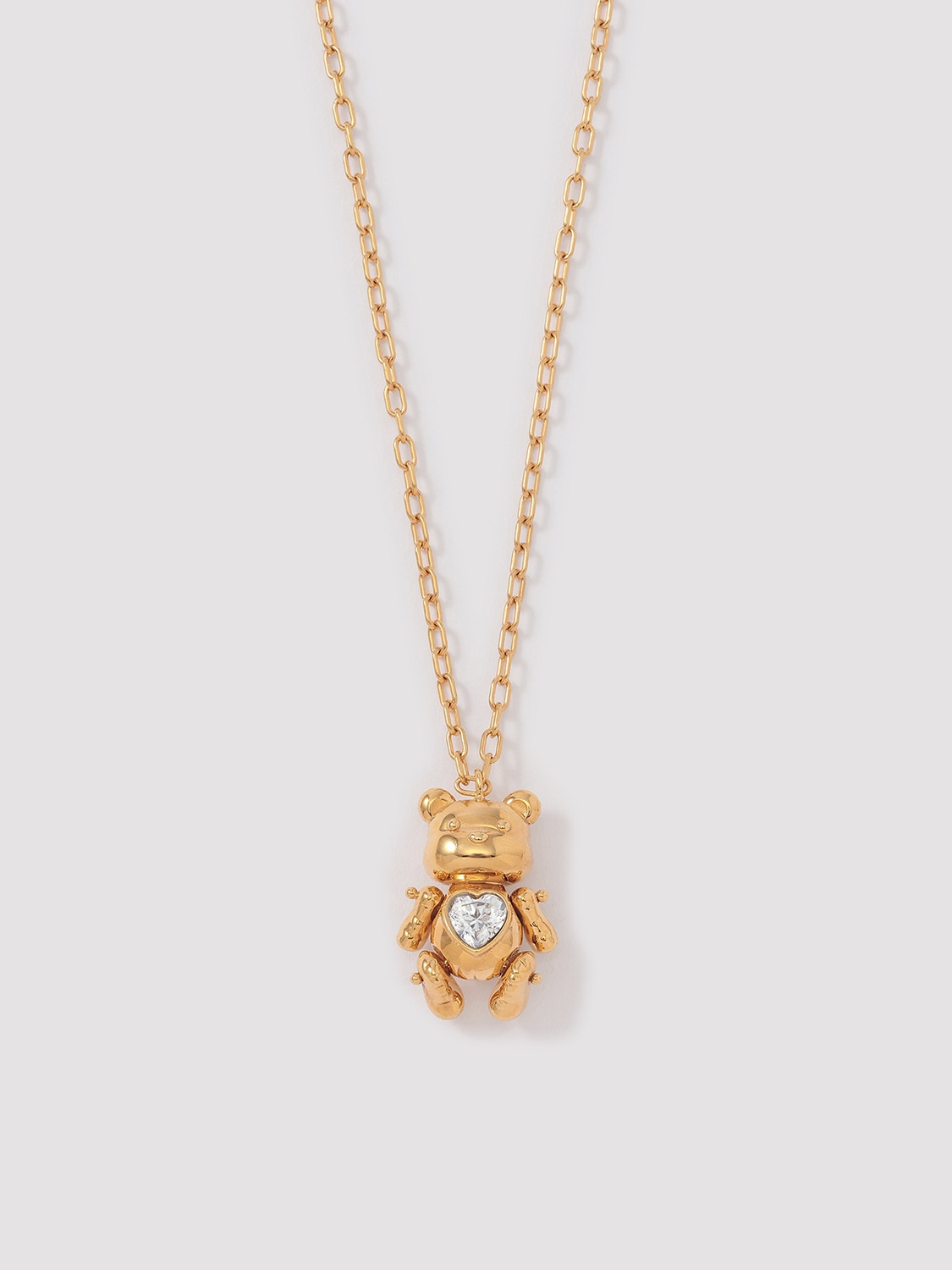 TEDDY BEAR HEART CHARM NECKLACE 詳細画像 Gold 1