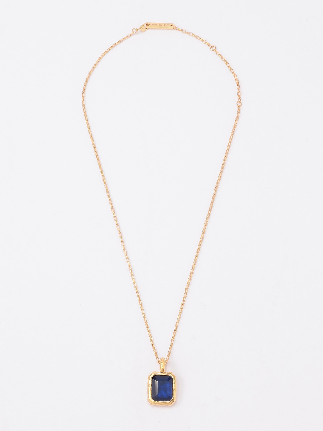 SQUARE CUT STONE CHARM NECKLACE 詳細画像 Blue 2