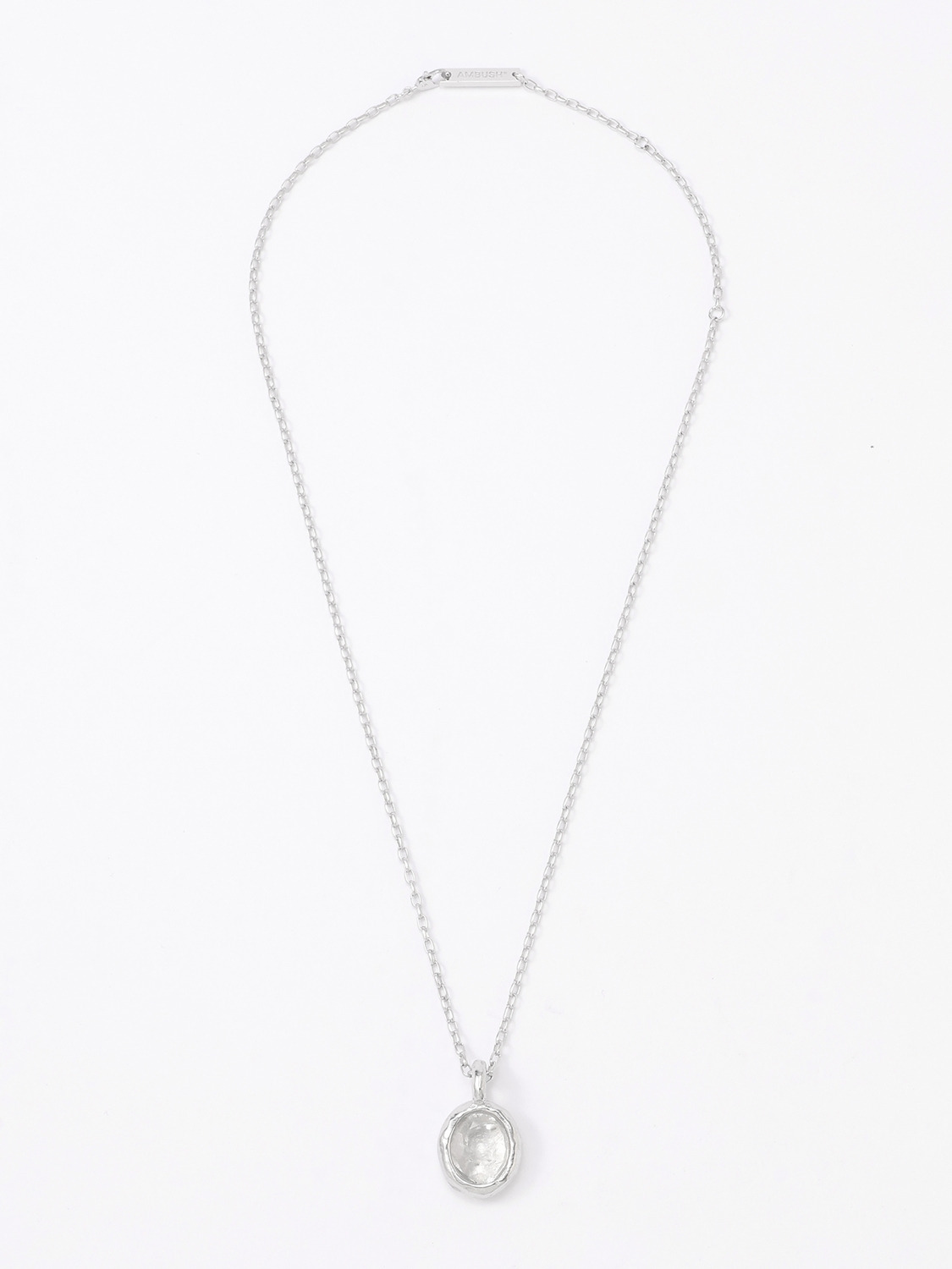 OVAL CUT STONE CHARM NECKLACE 詳細画像 Clear 2