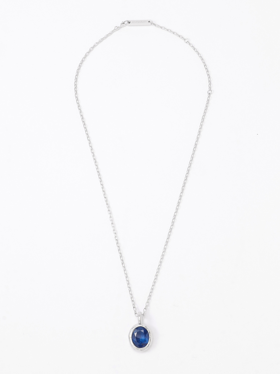 OVAL CUT STONE CHARM NECKLACE 詳細画像 Blue 2