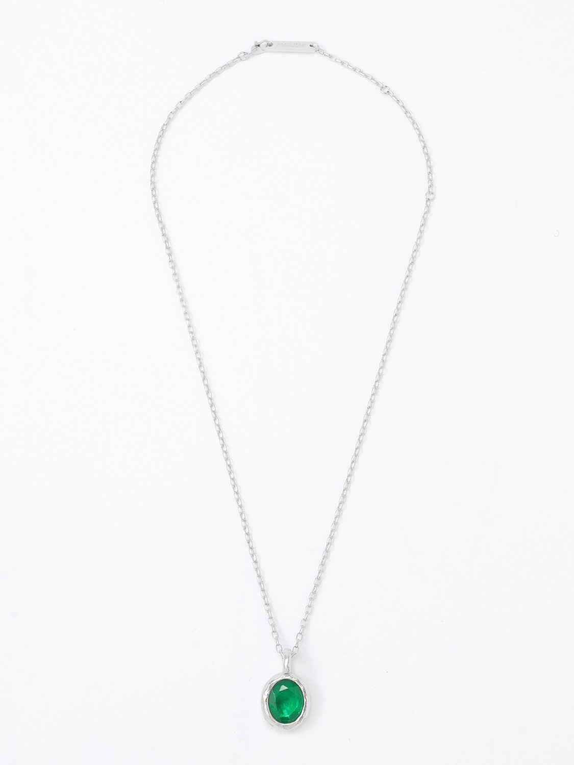 OVAL CUT STONE CHARM NECKLACE 詳細画像 Green 2