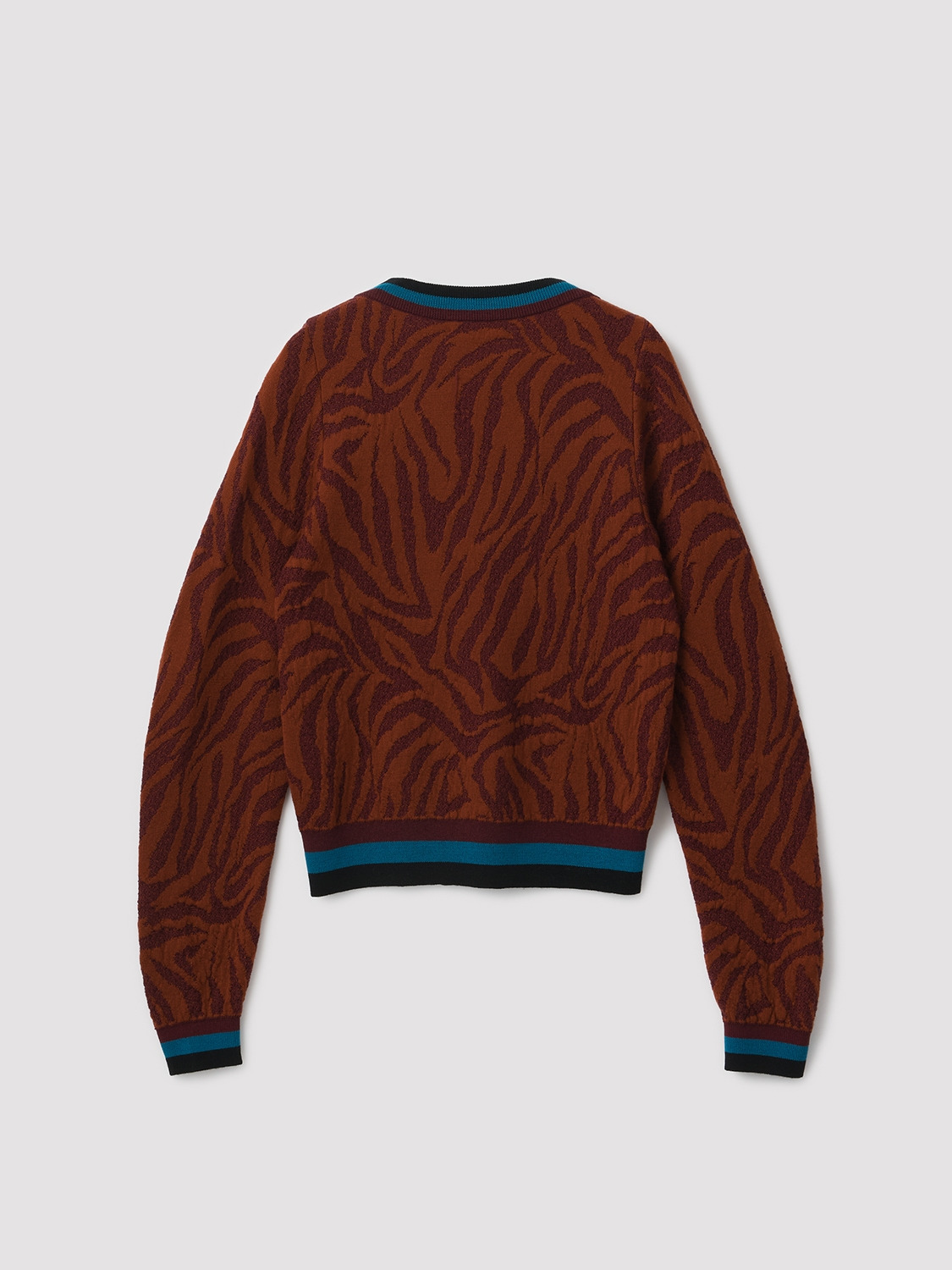 ZEBRA PATTERN KNIT SWEATER 詳細画像 Burgundy 2