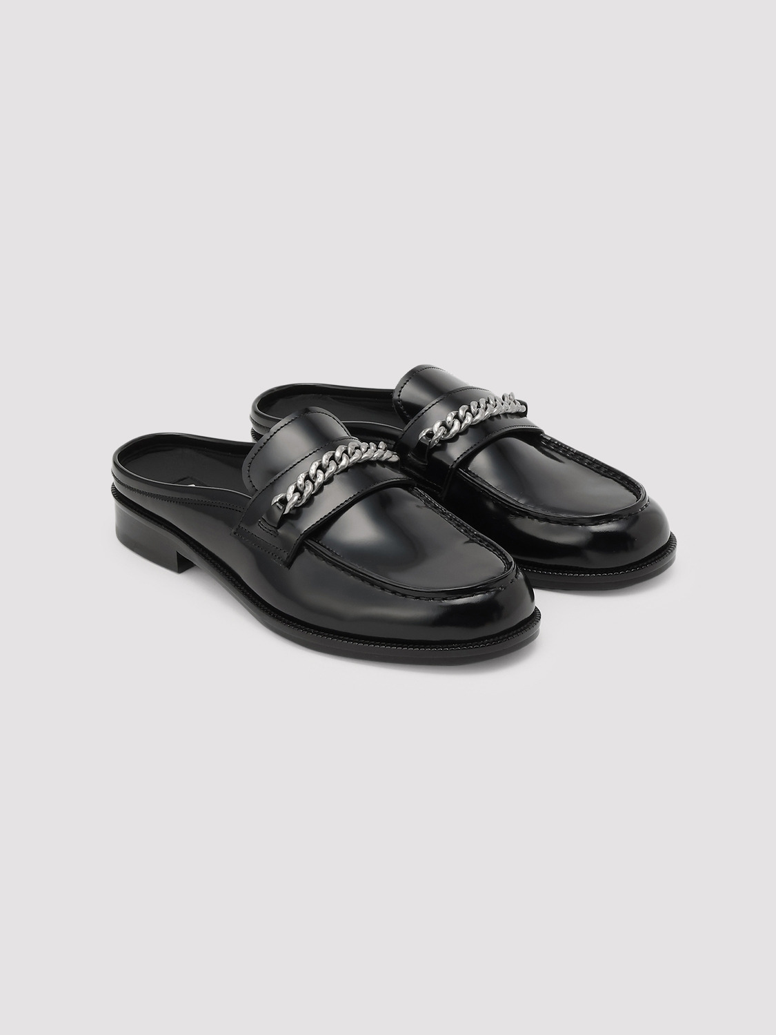 LEATHER SLIP-ON LOAFERS 詳細画像 Black 1