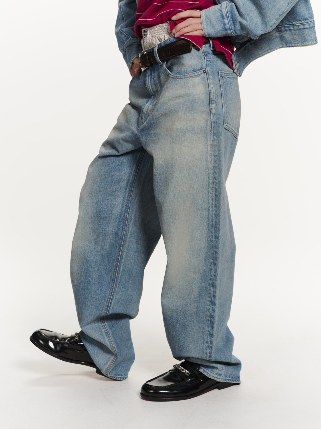 LEATHER SLIP-ON LOAFERS 詳細画像 Black 6