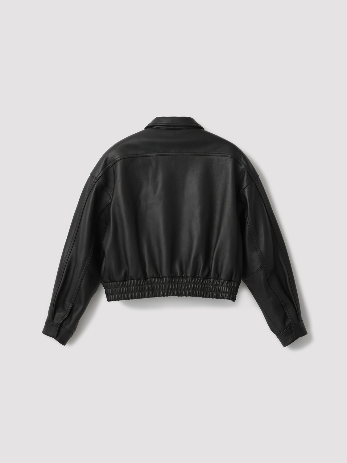WOMENS LEATHER BOMBER JACKET 詳細画像 Black 2