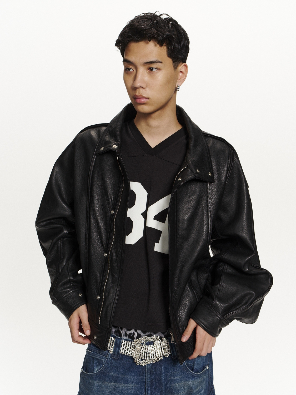 LEATHER BOMBER JACKET 詳細画像 Black 5
