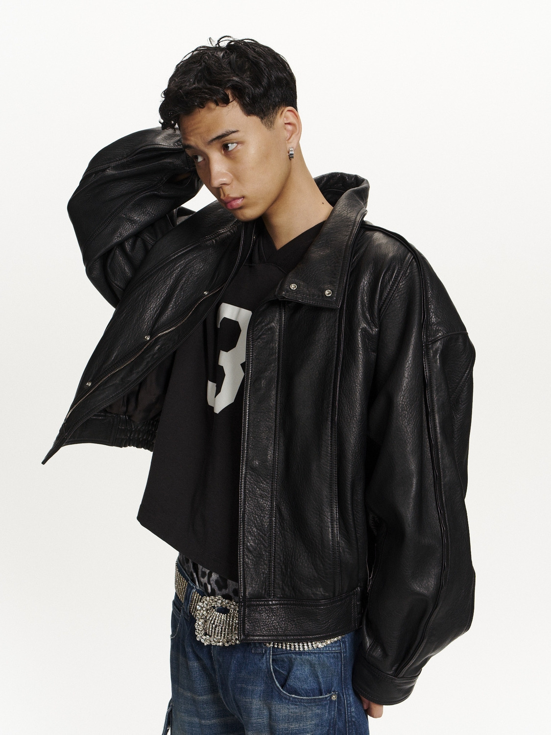 LEATHER BOMBER JACKET 詳細画像 Black 6