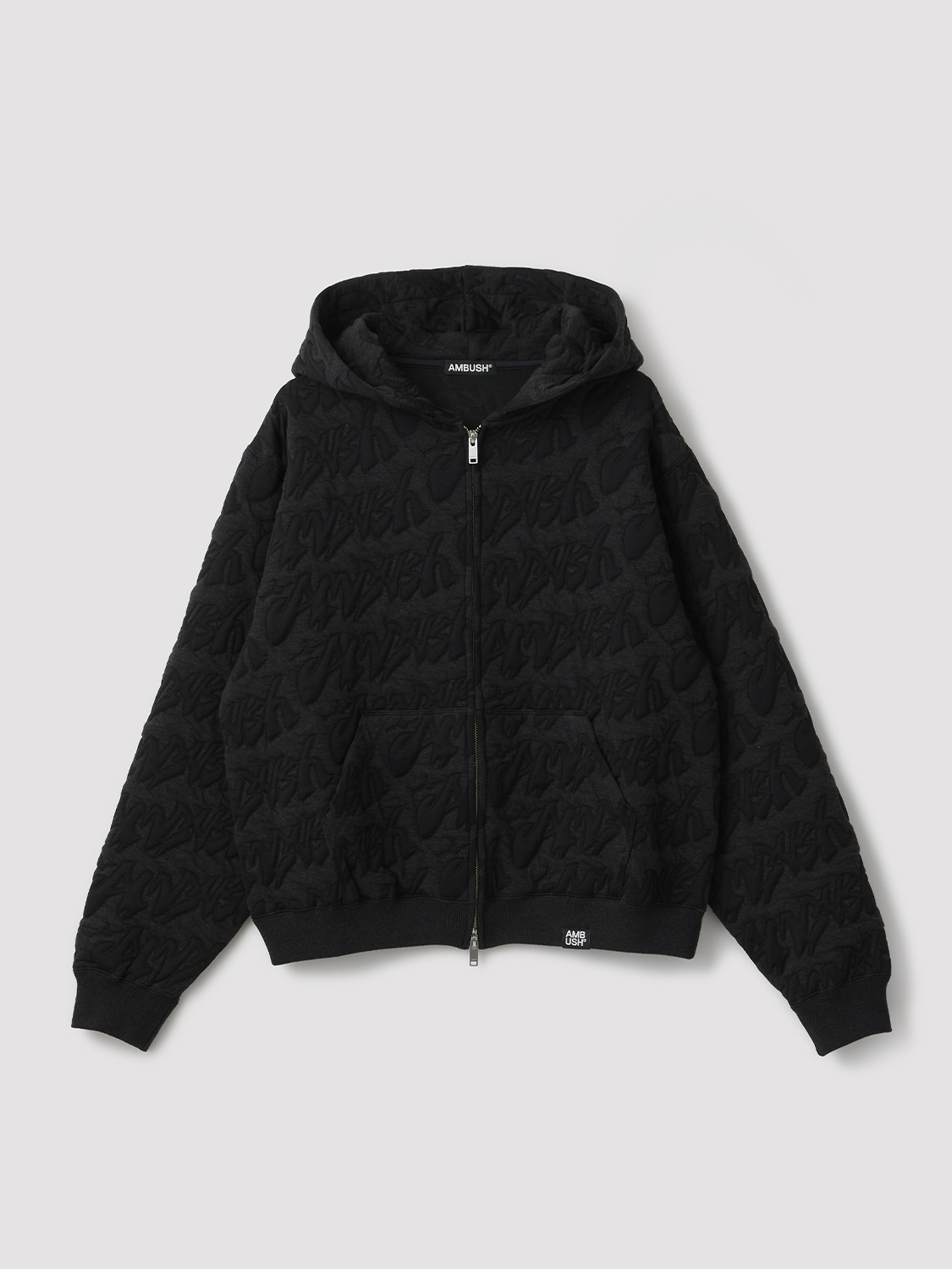 STICKERS LOGO JACQUARD ZIP HOODIE 詳細画像 Black 1