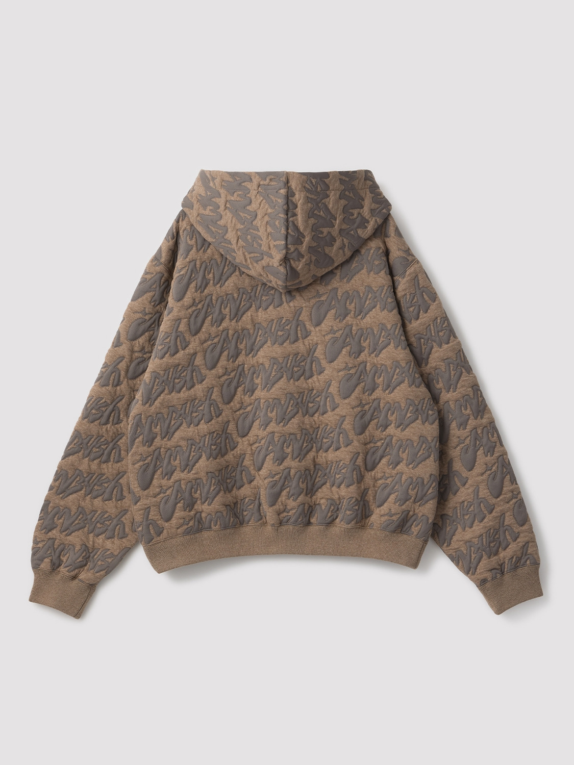 STICKERS LOGO JACQUARD ZIP HOODIE 詳細画像 Taupe 2