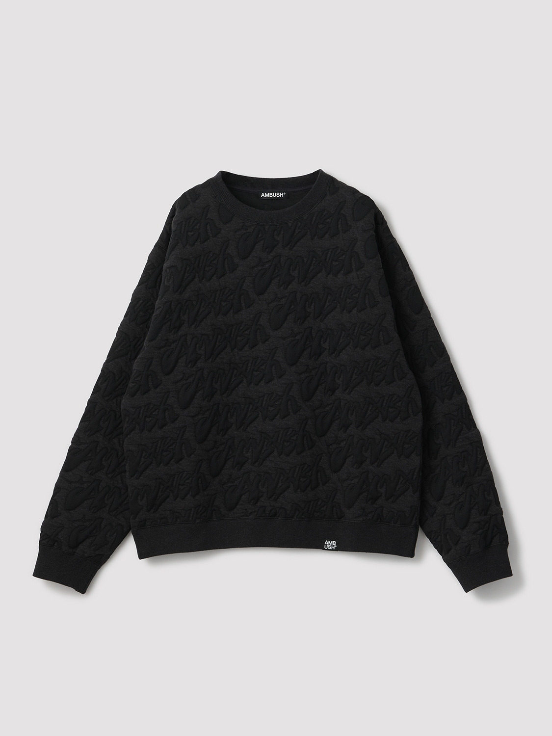 STICKERS LOGO JACQUARD CREW NECK 詳細画像 Black 1