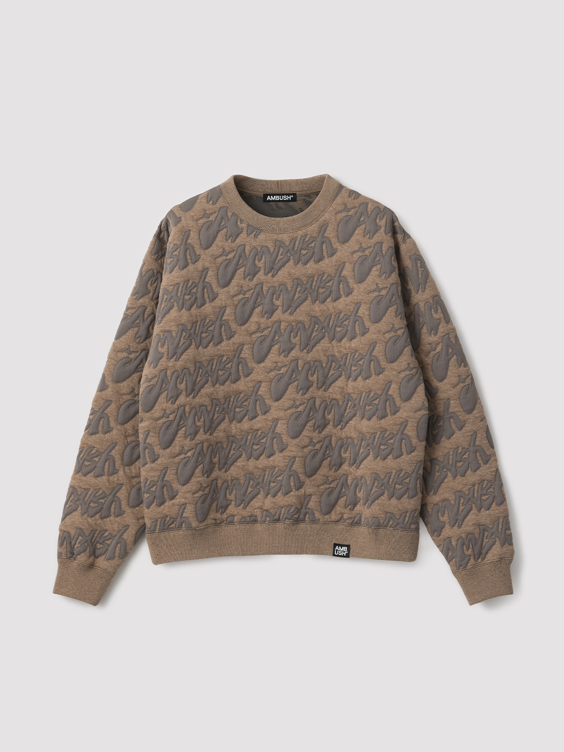 STICKERS LOGO JACQUARD CREW NECK 詳細画像 Taupe 1