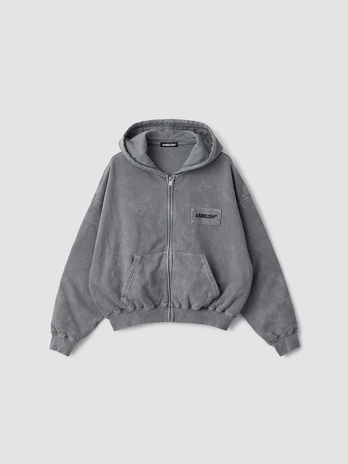 WASHED CROPPED ZIP HOODIE 詳細画像 Grey 1