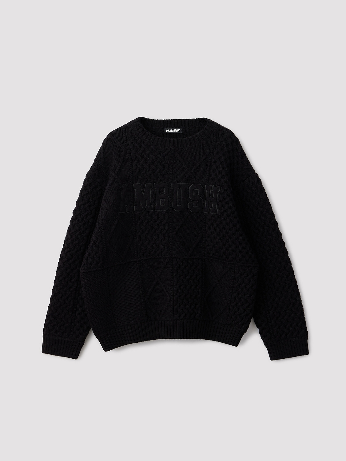 LOGO CABLE CREWKNIT 詳細画像 Black 1