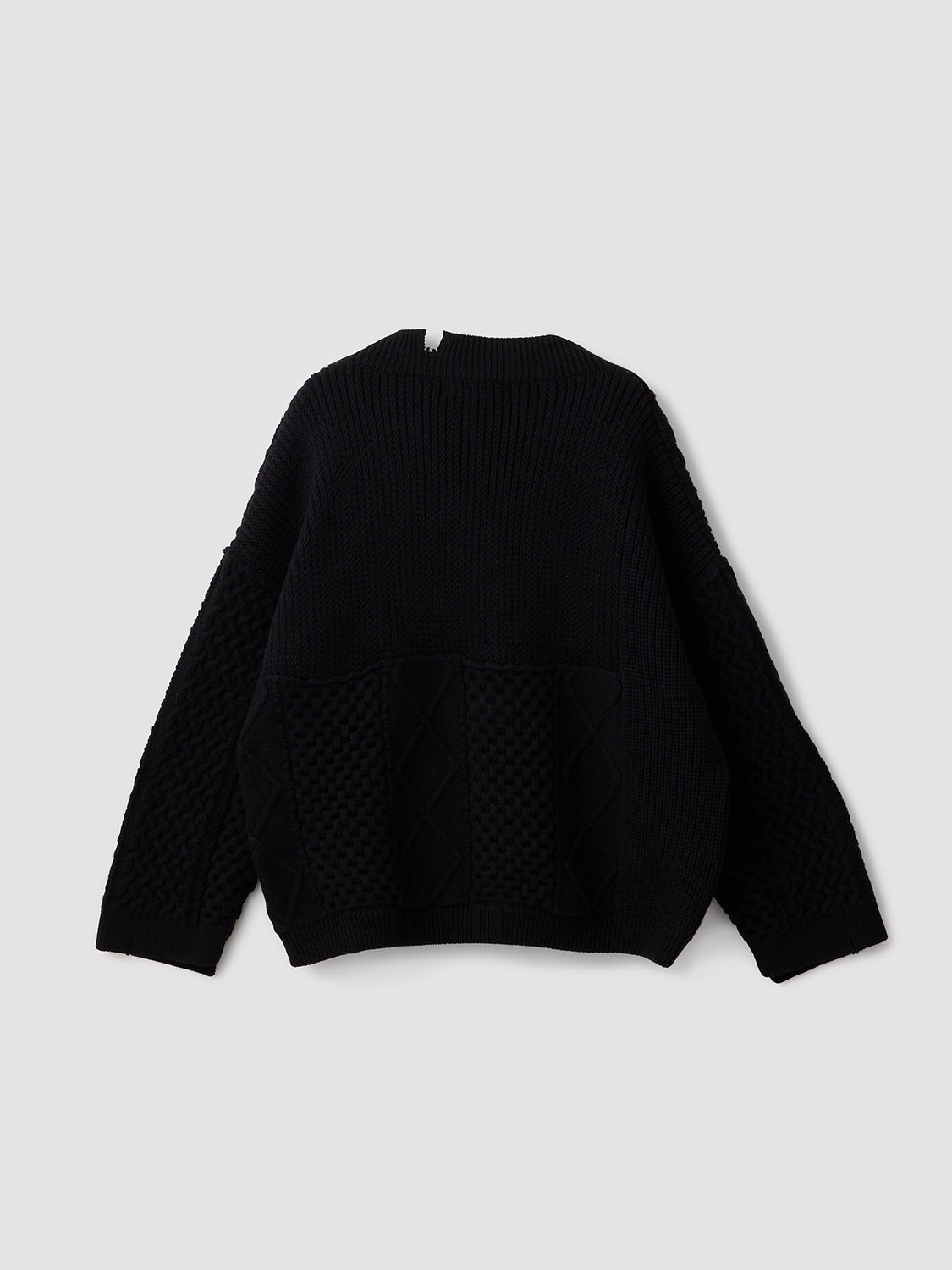 MENS CABLE ZIP KNIT CARDIGAN 詳細画像 Black 2