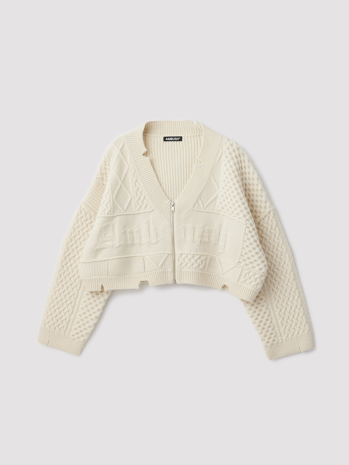 WOMENS CABLE ZIP KNIT CARDIGAN 詳細画像 White 1